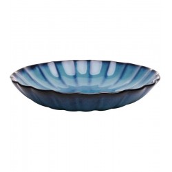 Prato 23cm Para Risoto De Cerâmica Scallop Azul